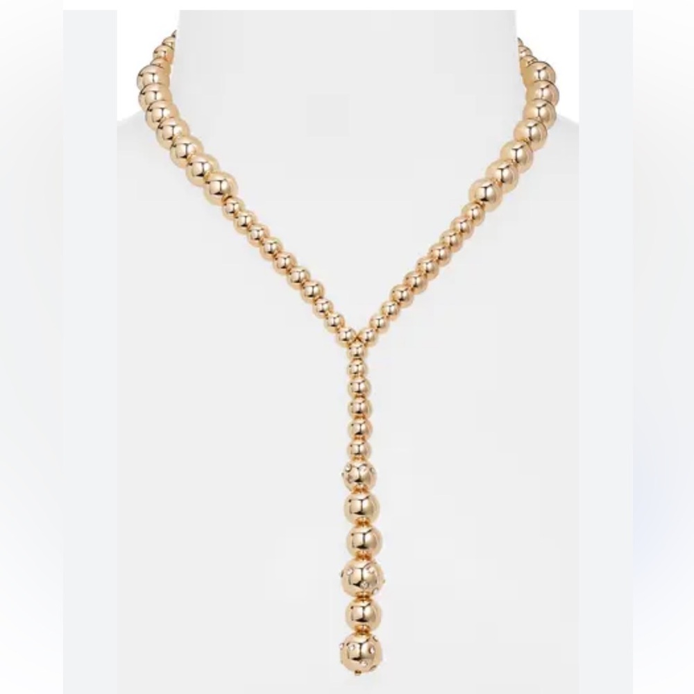 Open edit new mixed orb Y necklace